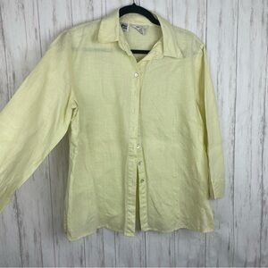Edward 100% Irish linen yellow button down blouse